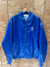 Vintage 80s AT&T Blue Satin Bomber Jacket USA made size XL